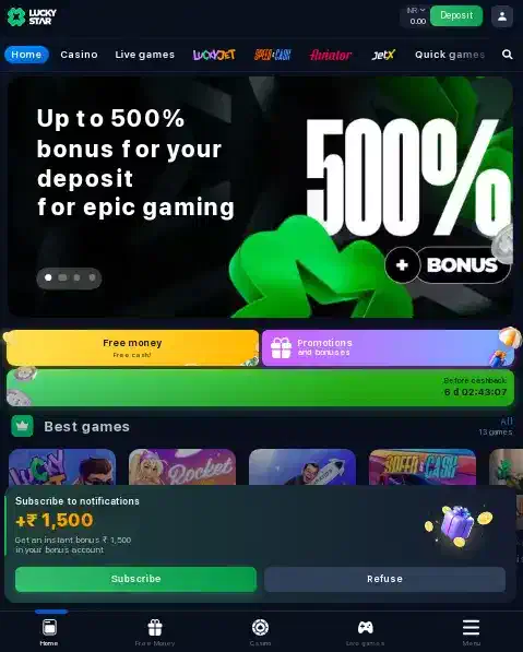 Luckystart casino login